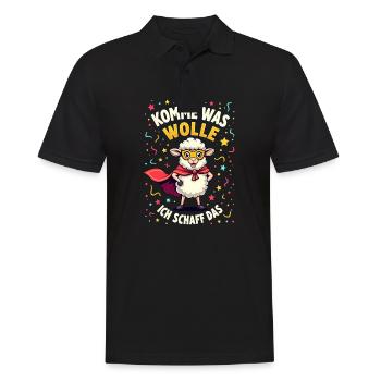 Komme was wolle - Karneval Schaf - Männer Poloshirt - Schwarz - Vorne - Kai (181cm)
