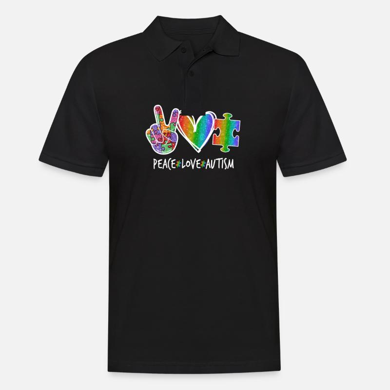 Friedensliebe Autismus - Männer Poloshirt - Schwarz