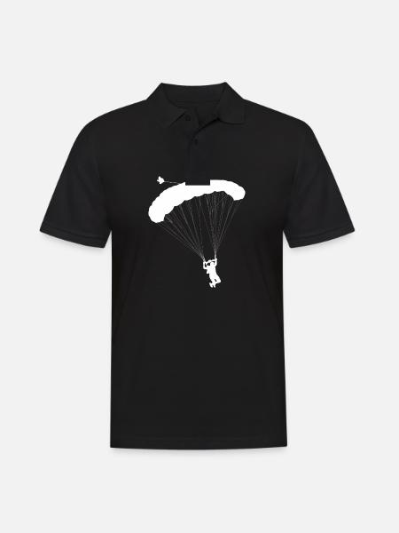 Paragliding parachute flying parachuting - Men's Polo Shirt - black