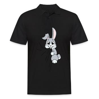 Rabbit eats fabric - Men's Polo Shirt - black - Front - Kai (181cm)