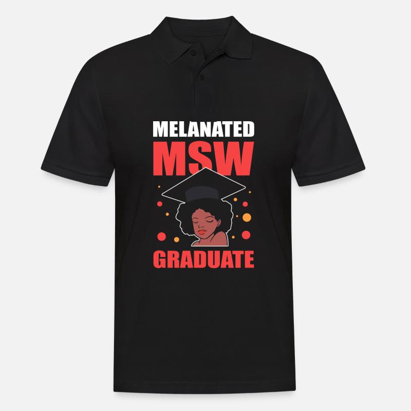 Master Studium Abschlussfeier Afro - Männer Poloshirt - Schwarz