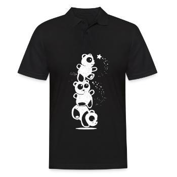Panda cute - Men's Polo Shirt - black - Front - Kai (181cm)