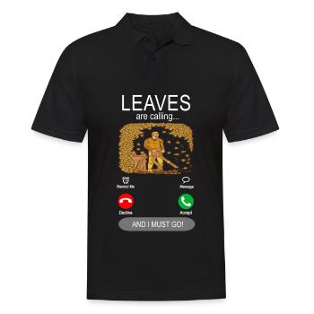 Leaves are calling - Laubsauger - Männer Poloshirt - Schwarz - Vorne - Kai (181cm)