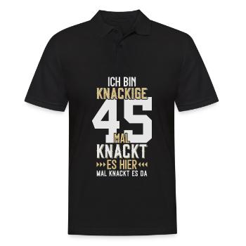 45. GEBURTSTAG 1981 KNACKIGE 45 - Männer Poloshirt - Schwarz - Vorne - Kai (181cm)