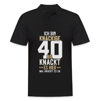 40. GEBURTSTAG 1986 KNACKIGE 40 - Männer Poloshirt - Schwarz - Vorne - Kai (181cm)