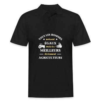 t shirt humour agricole meilleur agriculteur homme - Polo Homme - noir - Devant - Kai (181cm)