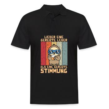 Lieber eine gereizte Leber als gereizte Stimmung - Männer Poloshirt - Schwarz - Vorne - Kai (181cm)