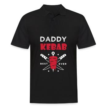 daddy kebab gift dad chef best kebab - Men's Polo Shirt - black - Front - Kai (181cm)