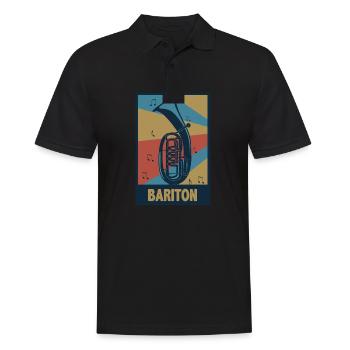 Vintage Bariton Musiker Blasmusiker Baritonist - Männer Poloshirt - Schwarz - Vorne - Kai (181cm)