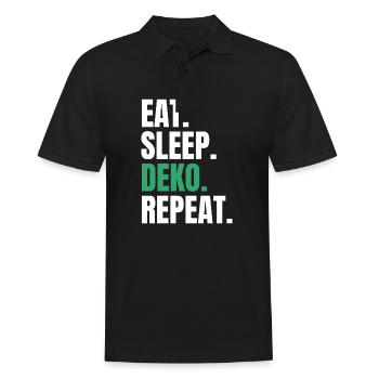 Eat Sleep Deko Repeat Dekorieren Deko - Männer Poloshirt - Schwarz - Vorne - Kai (181cm)