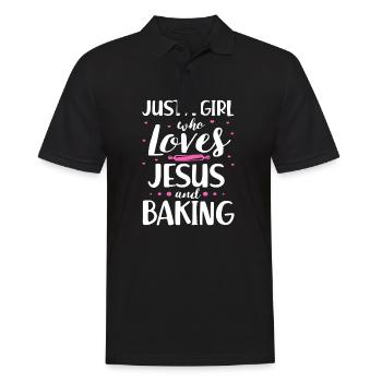 Just A Girl Who Loves Jesus And Baking - Männer Poloshirt - Schwarz - Vorne - Kai (181cm)