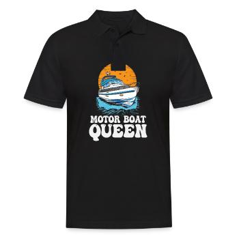 Pontoon Queen Motorboating Boat Parade Motor Boat - Men's Polo Shirt - black - Front - Kai (181cm)