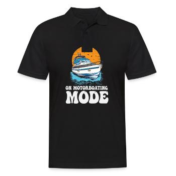 On Motorboating Mode Pontoon Captain Lake Life - Men's Polo Shirt - black - Front - Kai (181cm)