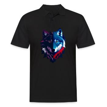 wolf - Men's Polo Shirt - black - Front - Kai (181cm)