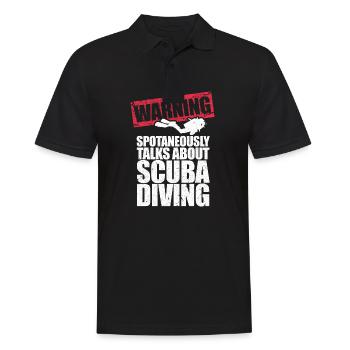 Warning Spontaneously Talks About Scuba Diving - Männer Poloshirt - Schwarz - Vorne - Kai (181cm)