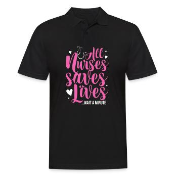 Toutes les infirmières sauvent des vies Attendez une minute - Polo Homme - noir - Devant - Kai (181cm)