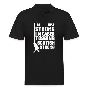 I'm Not Just Strong I'm Caber Tossing Scottish - Men's Polo Shirt - black - Front - Kai (181cm)