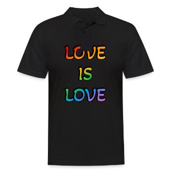 Regenbogen-Liebe ist Liebe - Männer Poloshirt - Schwarz - Vorne - Kai (181cm)
