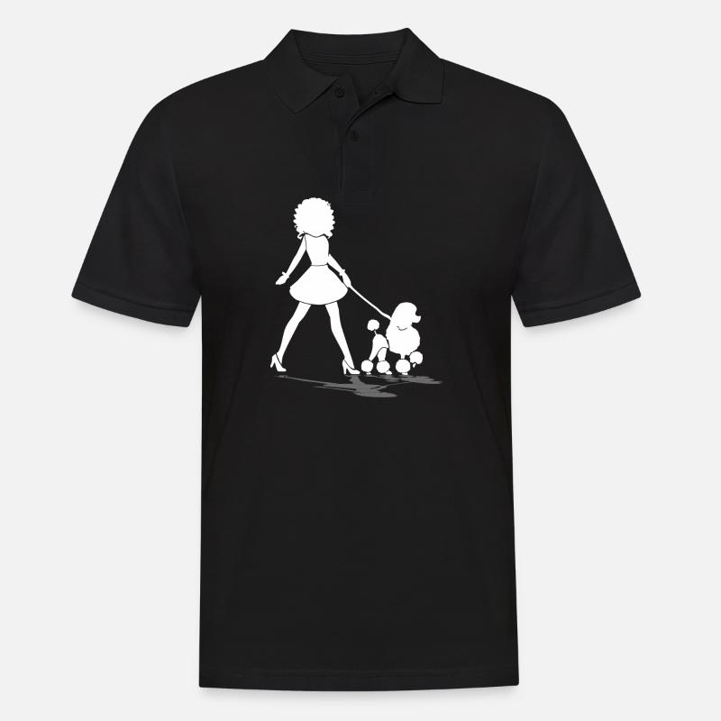 Gassi mit Pudel - Männer Poloshirt - Schwarz