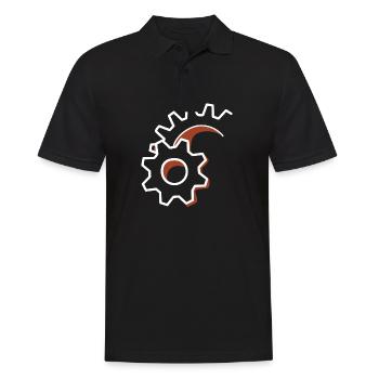 Zahnrad Mechanisch Getriebe - Männer Poloshirt - Schwarz - Vorne - Kai (181cm)