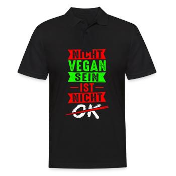 Vegan Kein Fleisch Gemüse Veganer Lebensstil Vegan - Männer Poloshirt - Schwarz - Vorne - Kai (181cm)