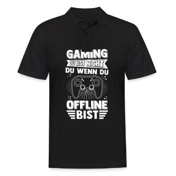 Gaming Online Statt Offline Controller Spieler Gam - Männer Poloshirt - Schwarz - Vorne - Kai (181cm)