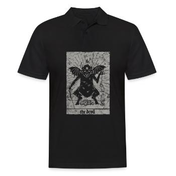 Vintage Occult Baphomet - Tarot Card Satanic Okkul - Männer Poloshirt - Schwarz - Vorne - Kai (181cm)