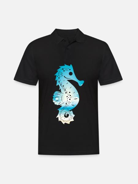 SeePferdchen (Sky-Edition) - Männer Poloshirt - Schwarz