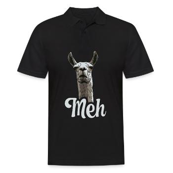 Unimpressed Llama - Meh - Men's Polo Shirt - black - Front - Kai (181cm)
