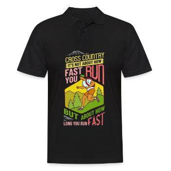 Cross Country Running Crosslauf Geländelauf Laufen - Männer Poloshirt - Schwarz - Vorne - Kai (181cm)