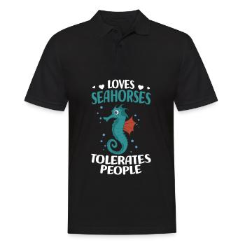 Seahorse | Sea Seahorse Animals Fish Gift - Men's Polo Shirt - black - Front - Kai (181cm)