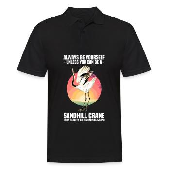 Kranich - Männer Poloshirt - Schwarz - Vorne - Kai (181cm)