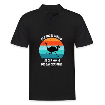 Strauß Ostrich Vogel Strauß Ornithologie - Männer Poloshirt - Schwarz - Vorne - Kai (181cm)