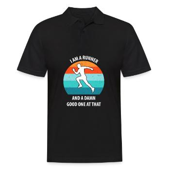Joggen - Männer Poloshirt - Schwarz - Vorne - Kai (181cm)