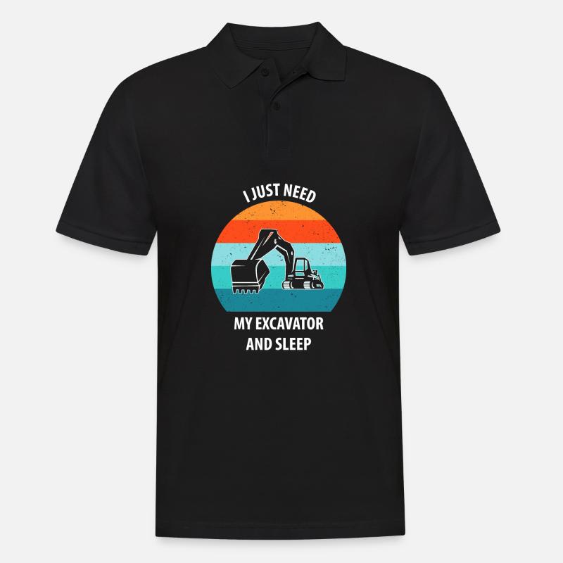 Bagger Baggerfahrer Baggerwagen - Männer Poloshirt - Schwarz