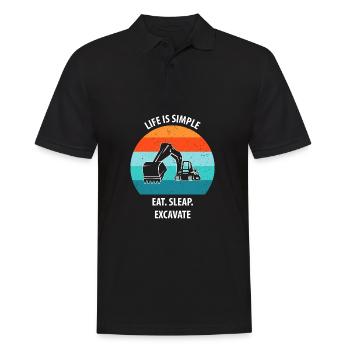 Bagger Baggerfahrer Baggerwagen - Männer Poloshirt - Schwarz - Vorne - Kai (181cm)