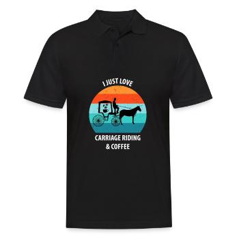 Coachman Carriage Horse-drawn carriage Coffee - Men's Polo Shirt - black - Front - Kai (181cm)