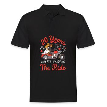 20th Wedding Anniversary 20 Years, Enjoying The - Men's Polo Shirt - black - Front - Kai (181cm)