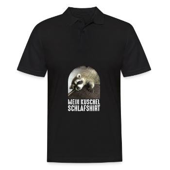 Mein kuschel Schlafshirt Affee Waschbär - Männer Poloshirt - Schwarz - Vorne - Kai (181cm)