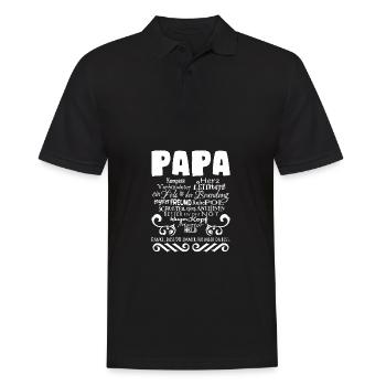 Papa, danke dass du immer für mich da bist Papa Va - Männer Poloshirt - Schwarz - Vorne - Kai (181cm)