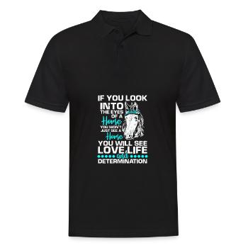 Western Riding Horses Stuff Stallion Riding Horses Girls - Men's Polo Shirt - black - Front - Kai (181cm)