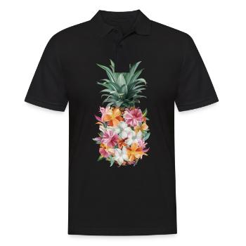 Ananas Fruit tropical hawaïen - Polo Homme - noir - Devant - Kai (181cm)