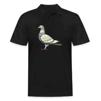 Dove Geometric Bird - Men's Polo Shirt - black - Front - Kai (181cm)