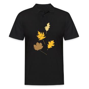 autumn leaves - Men's Polo Shirt - black - Front - Kai (181cm)