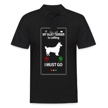 Australian Silky Terrier Funny Sayings Funny - Men's Polo Shirt - black - Front - Kai (181cm)