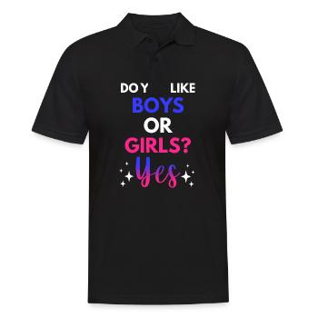 Magst du Jungs oder Mädchen? Ja Bisexuelles - Männer Poloshirt - Schwarz - Vorne - Kai (181cm)