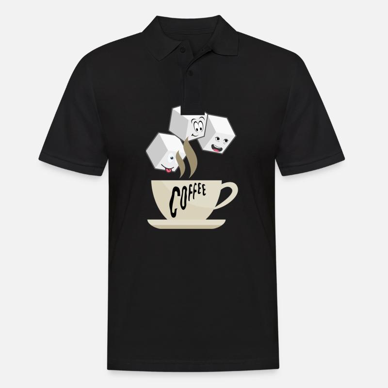 coffee time - Männer Poloshirt - Schwarz