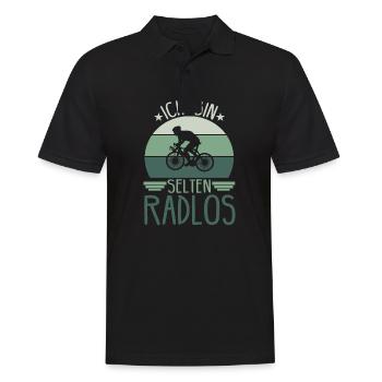 Ich Bin selten Radlos - Männer Poloshirt - Schwarz - Vorne - Kai (181cm)
