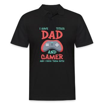 J’ai deux titres Papa et Gamer et je les écrase B - Polo Homme - noir - Devant - Kai (181cm)