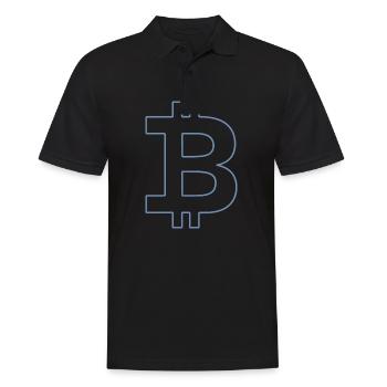 Bitcoin Logo Silhouette Monnaie Numérique - Polo Homme - noir - Devant - Kai (181cm)